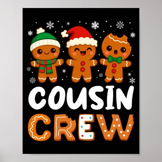 Cousin Crew Christmas 2025 Cookie Kids Boy Girl Fa Poster (Vorne)