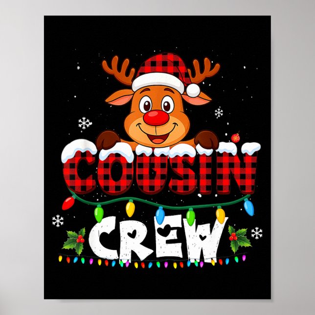 Cousin Crew Christmas 2025 Family Matching Santa E Poster (Vorne)