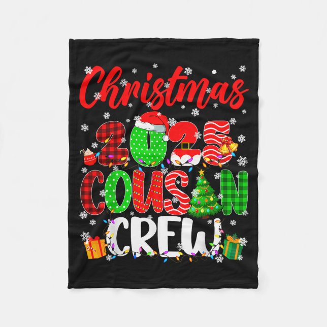 Cousin Crew Christmas 2025 Pjs Pajamas Xmas Family Fleecedecke (Vorderseite)