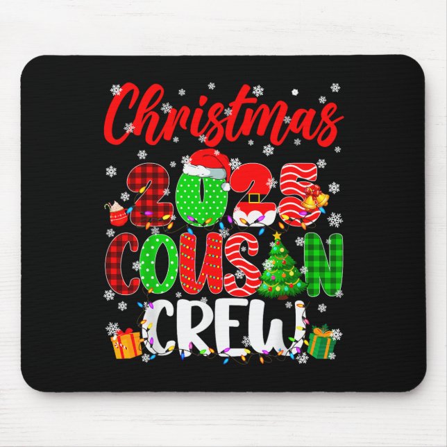 Cousin Crew Christmas 2025 Pjs Pajamas Xmas Family Mousepad (Vorne)