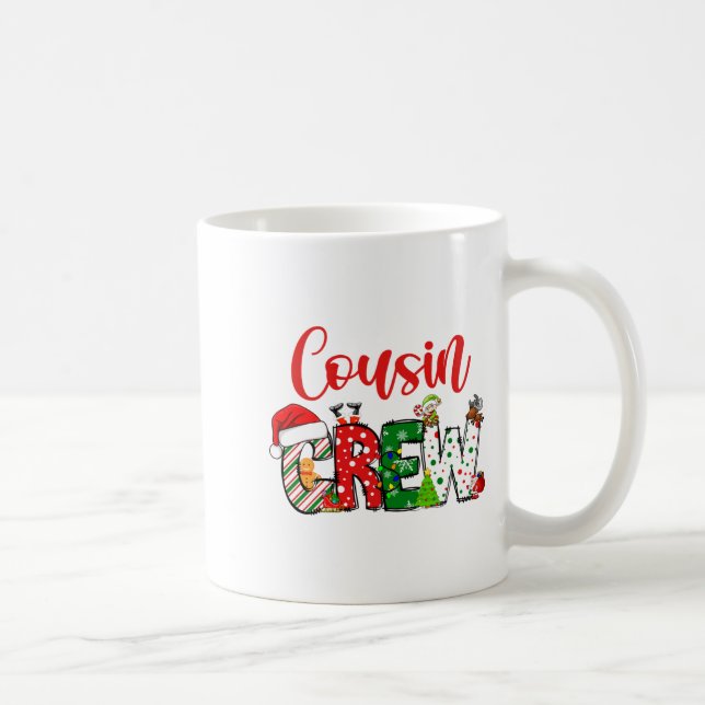 Cousin Crew Christmas Family Pajama Front And Back Kaffeetasse (Rechts)