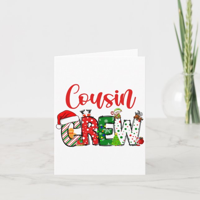 Cousin Crew Christmas Family Pajama Front And Back Karte (Vorderseite)