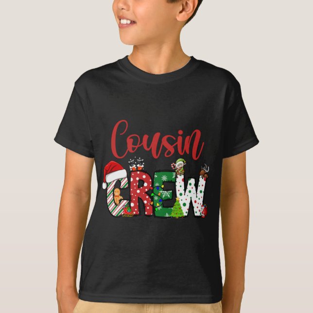 Cousin Crew Christmas Family Pajama Front And Back T-Shirt (Vorderseite)