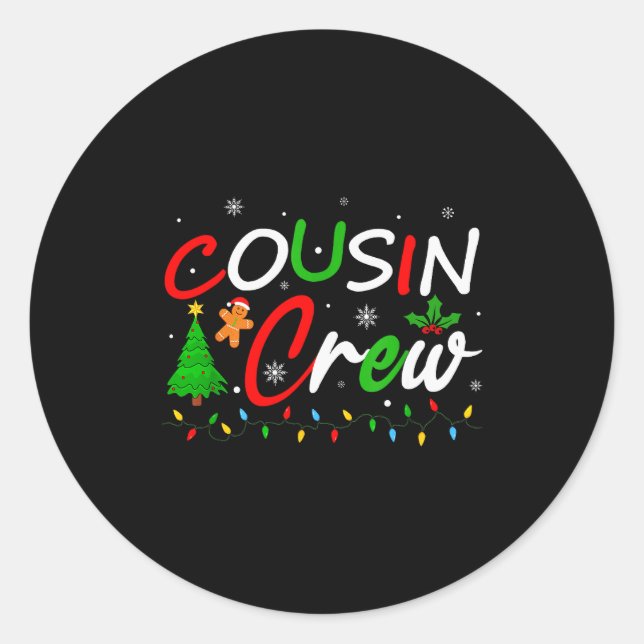 Cousin Crew Christmas Family Santa Men Women Kids  Runder Aufkleber (Vorderseite)