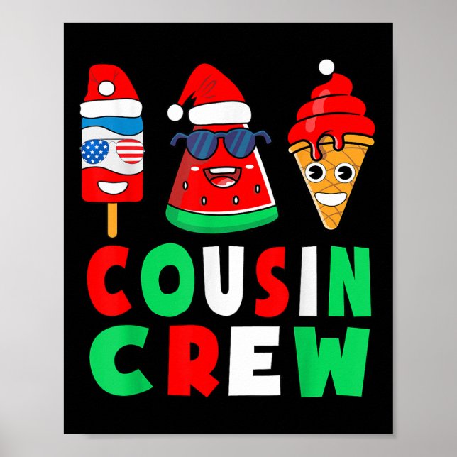 Cousin Crew Christmas In July Squad Pajamas Matchi Poster (Vorne)