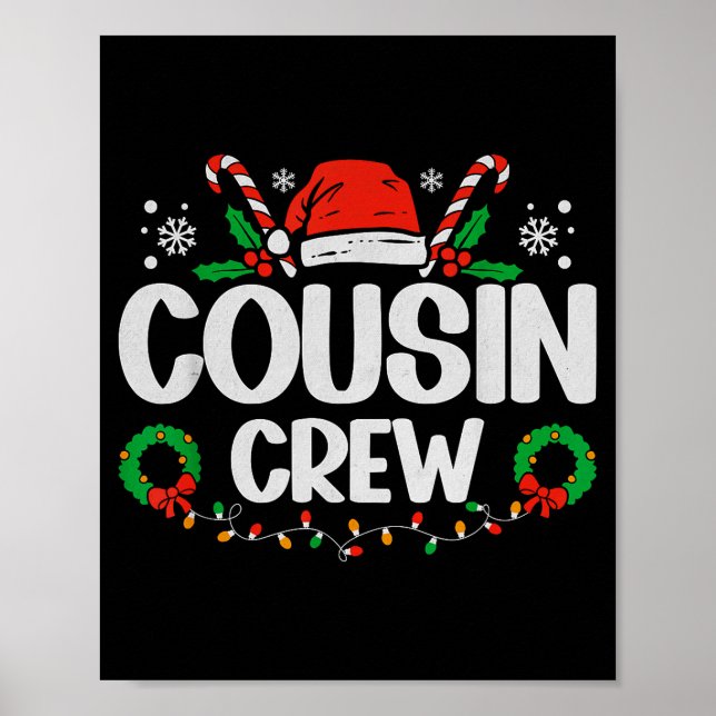 Cousin Crew Christmas Lights Family Matching Pajam Poster (Vorne)