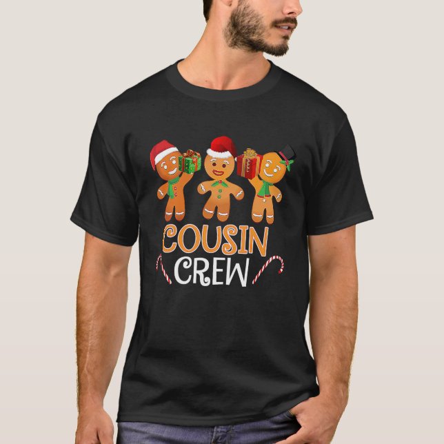 Cousin Crew Christmas PJs Gingerbread Man T-Shirt (Vorderseite)
