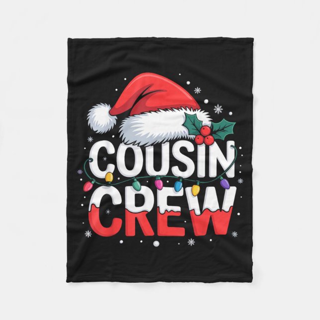 Cousin Crew Christmas Reindeer Antlers Hat Lights  Fleecedecke (Vorderseite)