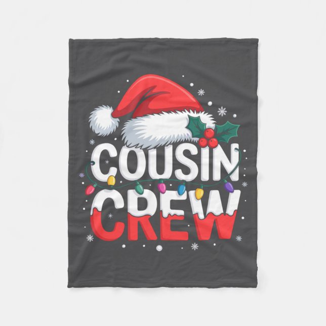 Cousin Crew Christmas Reindeer Antlers Hat Lights  Fleecedecke (Vorderseite)