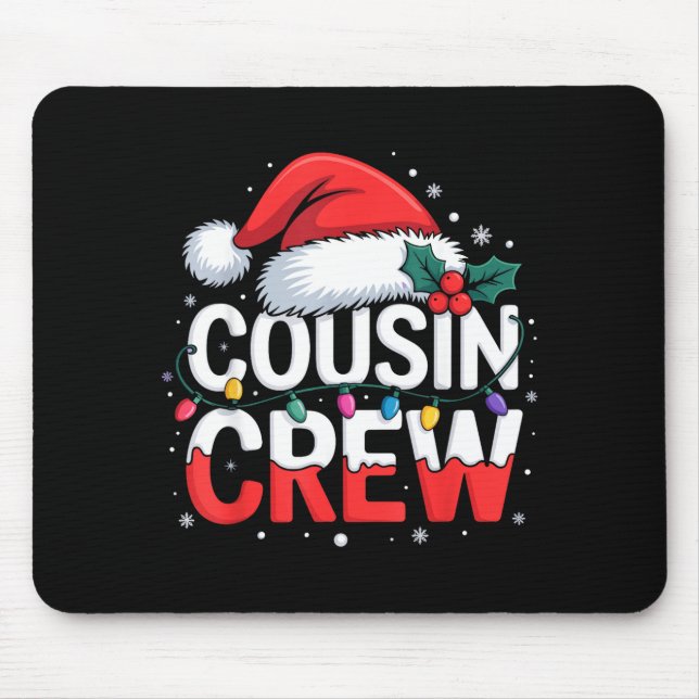Cousin Crew Christmas Reindeer Antlers Hat Lights  Mousepad (Vorne)