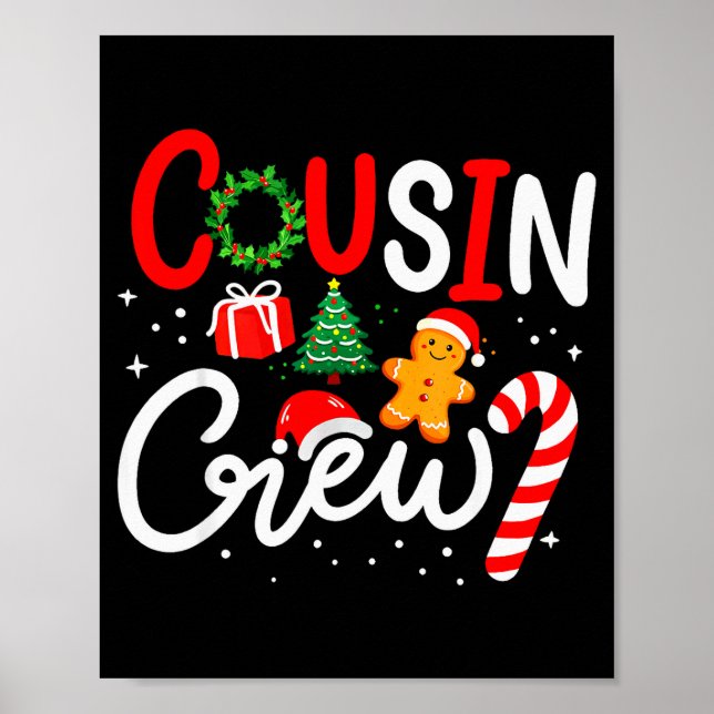 Cousin Crew Christmas Xmas Family Matching Pajamas Poster (Vorne)