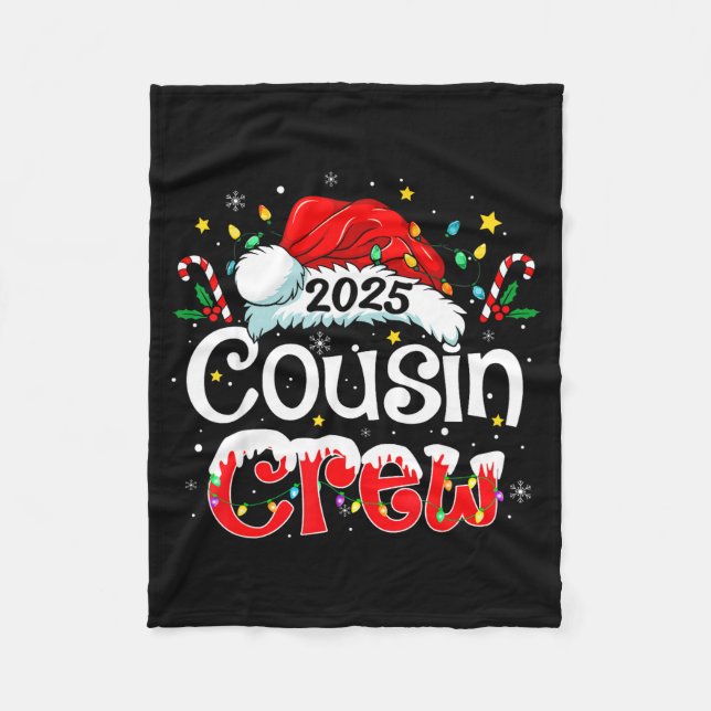 Cousin Crew Christmas Xmas Lights Family Matching  Fleecedecke (Vorderseite)