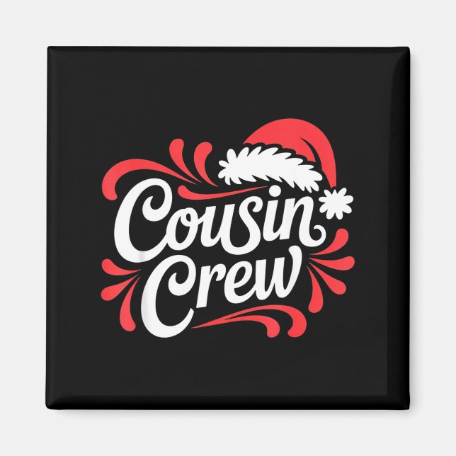 Cousin Crew Christmas Xmas Lights Family Matching  Magnet (Vorne)