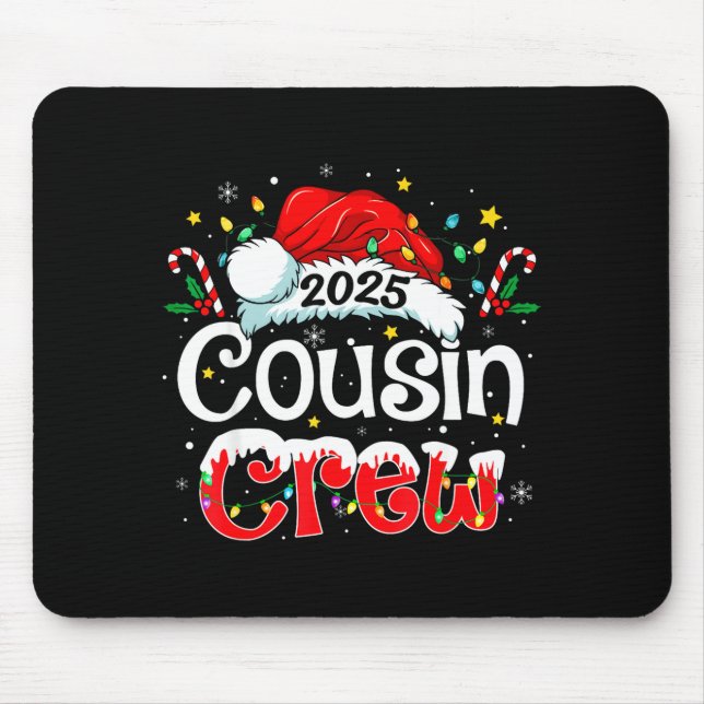 Cousin Crew Christmas Xmas Lights Family Matching  Mousepad (Vorne)