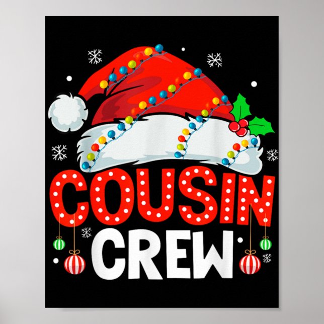 Cousin Crew Christmas Xmas Lights Family Matching  Poster (Vorne)