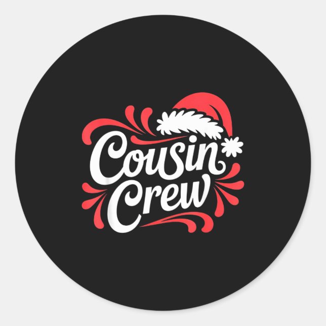 Cousin Crew Christmas Xmas Lights Family Matching  Runder Aufkleber (Vorderseite)