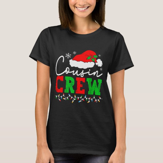 Cousin Crew Christmas Xmas Lights Family Matching  T-Shirt (Vorderseite)
