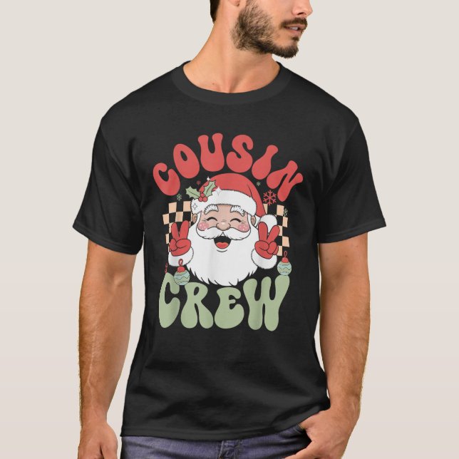 Cousin Crew Christmas Xmas Lights Family Matching  T-Shirt (Vorderseite)