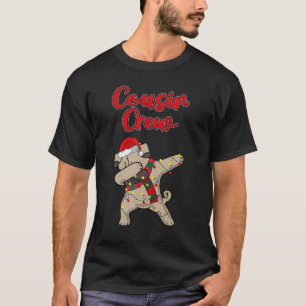Cousin Crew Dabbing Mops-Hund Lichter Weihnachten  T-Shirt