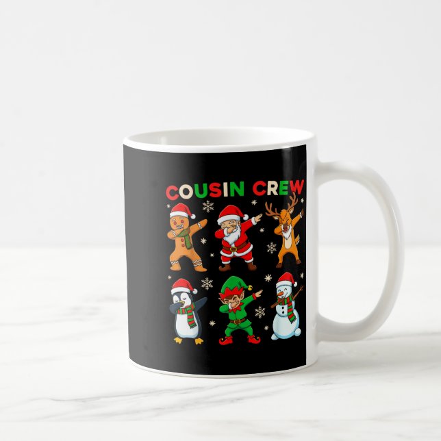 Cousin Crew Dabbing Santa Elf Friends Christmas Fu Kaffeetasse (Rechts)