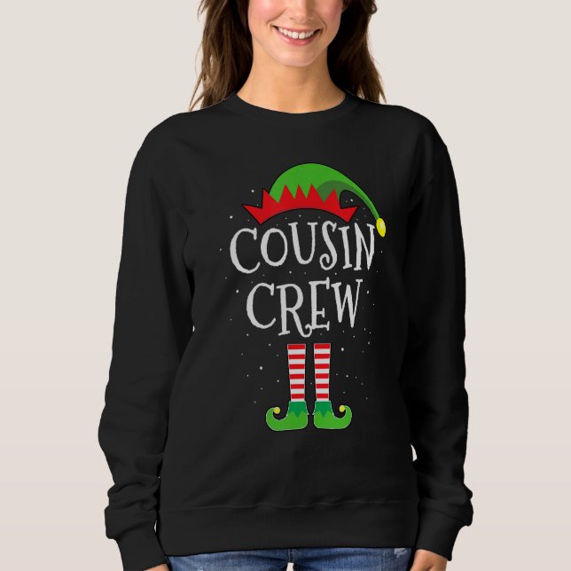 Cousin Crew Elf Cute Xmas Pajama Matching Party Ch Sweatshirt (Vorderseite)
