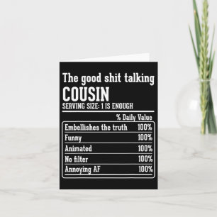 Cousin Crew Ernährung Fakten Der gute Gesprächspar Karte