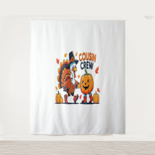 Cousin Crew Erntedank Pumpkin Wandteppich