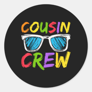 Cousin Crew Familie passende Cousin Jungen Mädchen Runder Aufkleber