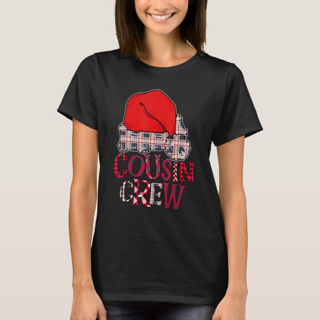 Cousin Crew Familien-Gruppen-Pyjama zu Weihnachten T-Shirt (Vorderseite)