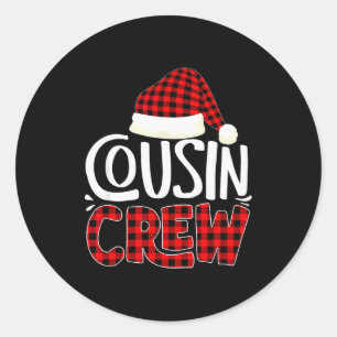 Cousin Crew Familien-Gruppen-Weihnachts-Pyjama Runder Aufkleber