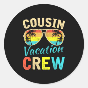 Cousin Crew Familienurlaub Sommerferien Strand Runder Aufkleber