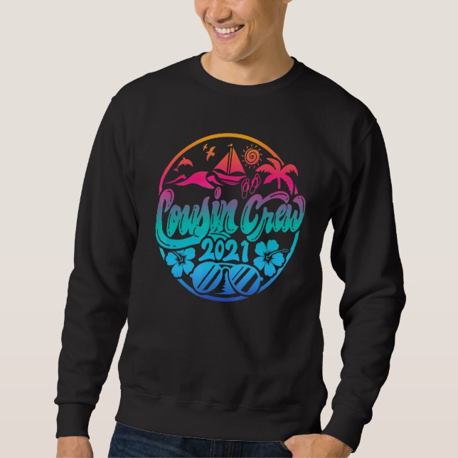 Cousin Crew Familienurlaub Sommerferien Strandkreu Sweatshirt (Vorderseite)