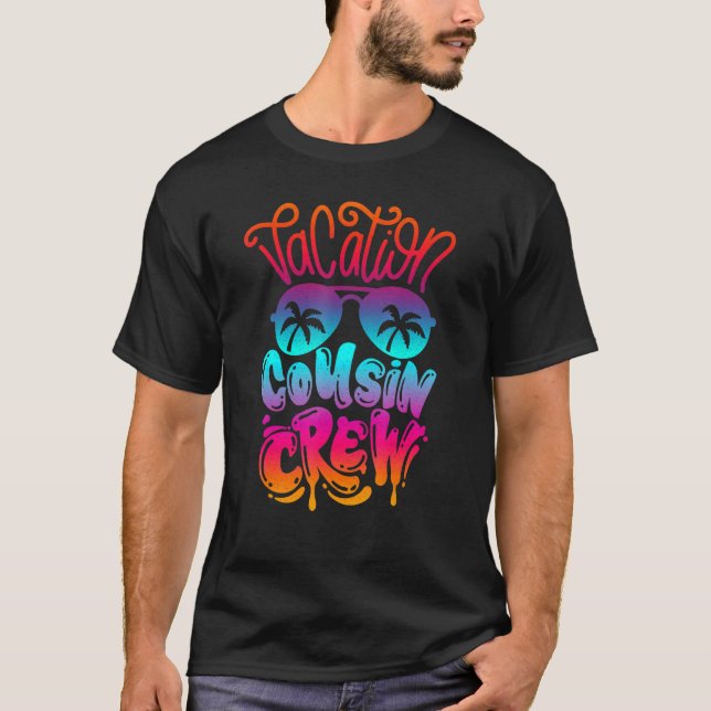 Cousin Crew Familienurlaub Sommerferien Strandkreu T-Shirt (Vorderseite)
