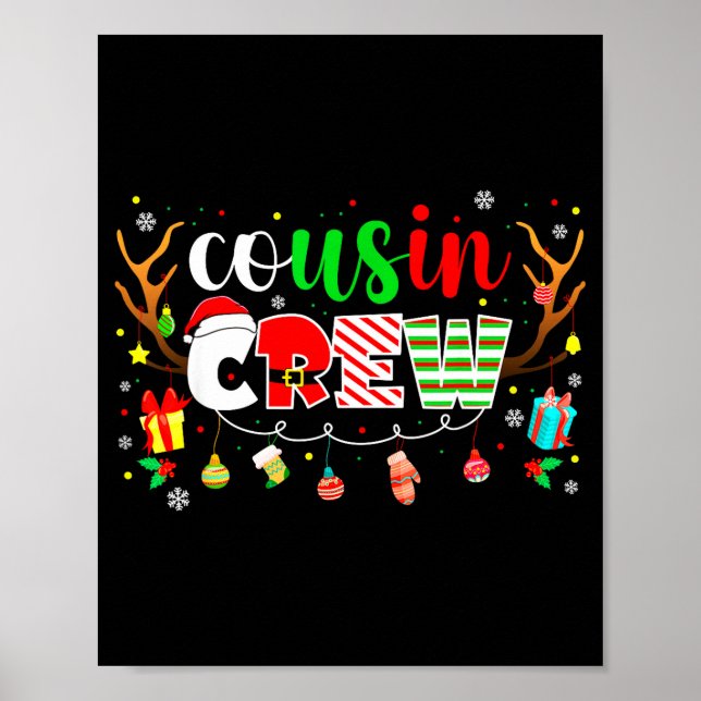 Cousin Crew Family Christmas 2025 Matching Xmas Sq Poster (Vorne)
