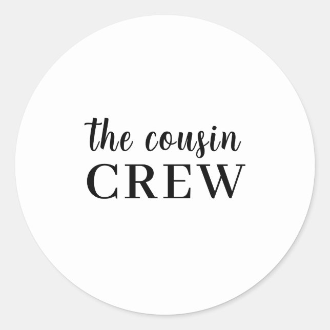 Cousin Crew Fun Family Matching Design Runder Aufkleber (Vorderseite)
