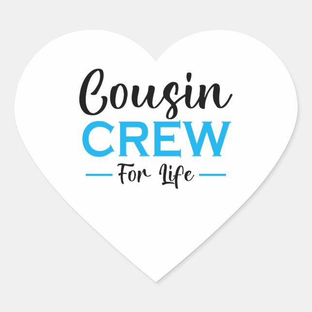 COUSIN CREW FÜR LEBEN Herz-Aufkleber (Vorderseite)