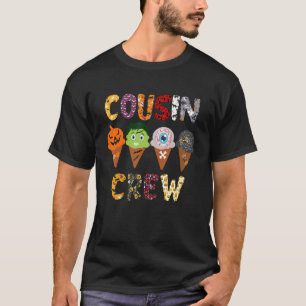 Cousin Crew Halloween Horror Eiscreme Pumpkin Fac T-Shirt