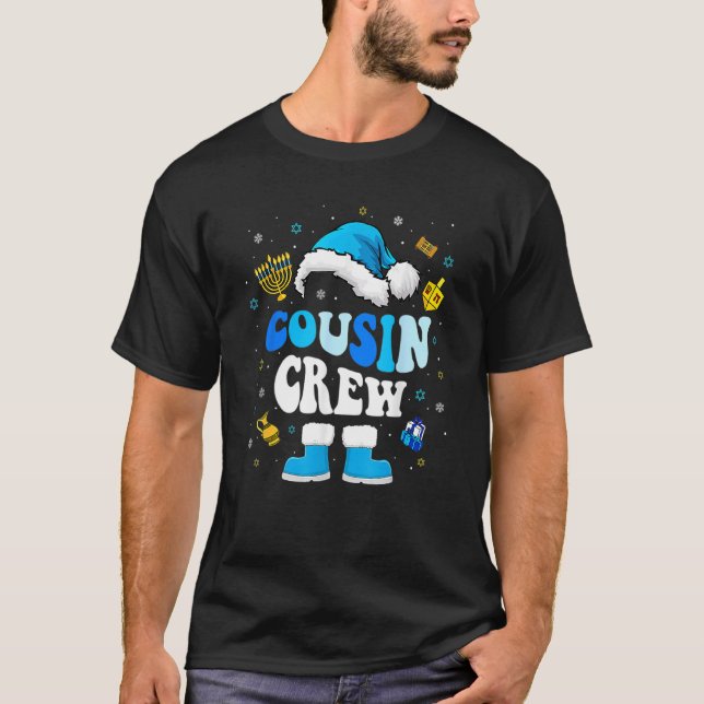 Cousin Crew Hanukkah Santa Family Squad Jüdisches  T-Shirt (Vorderseite)