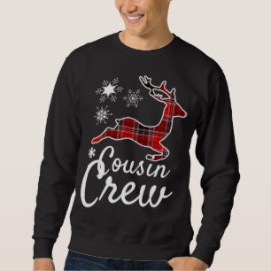 Cousin Crew Kariert Reindee Weihnachten Roter Paj Sweatshirt
