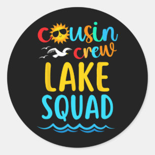 Cousin Crew Lake Squad 2025 Sommerferien Runder Aufkleber