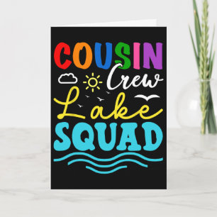 Cousin Crew Lake Squad Familienurlaub Sommer Fisch Karte