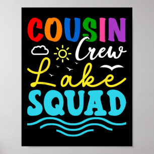 Cousin Crew Lake Squad Familienurlaub Sommer Fisch Poster