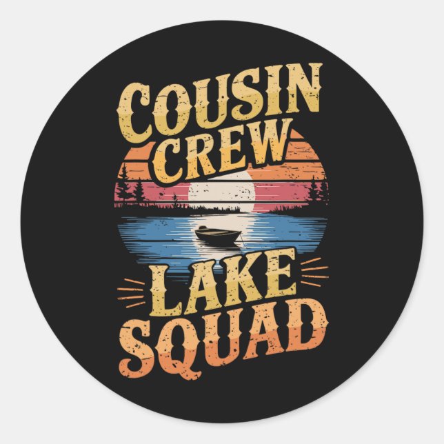 Cousin Crew Lake Squad  Runder Aufkleber (Vorderseite)