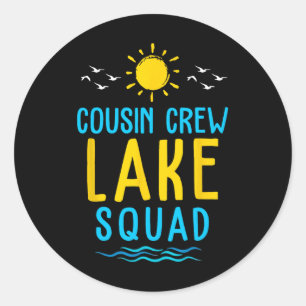 Cousin Crew Lake Squad Sommerurlaub Familienmatc Runder Aufkleber