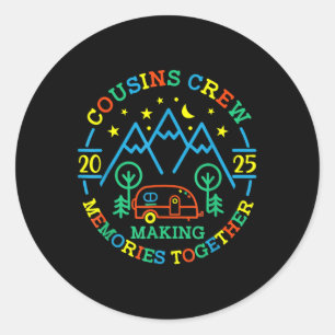 Cousin Crew macht Erinnerungen 2025 Familientreffe Runder Aufkleber