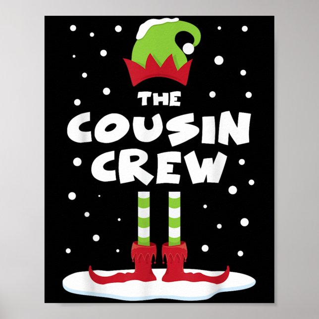 Cousin Crew Matching Group Familienurlaub Weihnach Poster (Vorne)