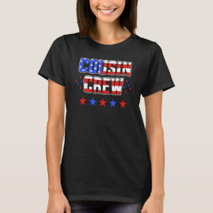 Cousin Crew mit amerikanischer Flagge für 4. Juli T-Shirt