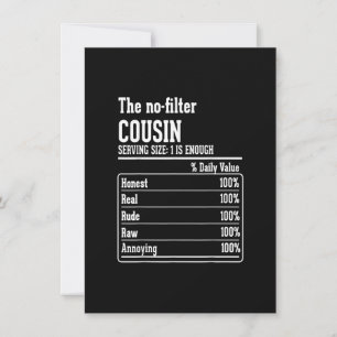 Cousin Crew Nährwertangaben Die Keine-Filter keine Einladung