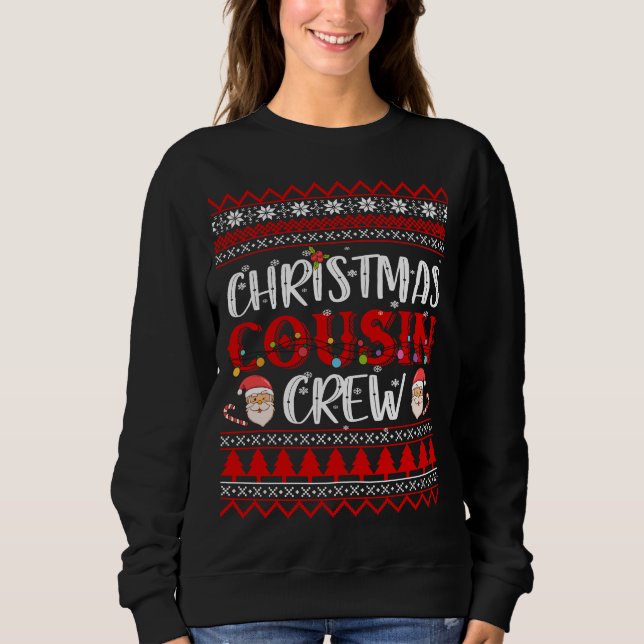 Cousin Crew Pajamas Weihnachten Weihnachten Ugly X Sweatshirt (Vorderseite)