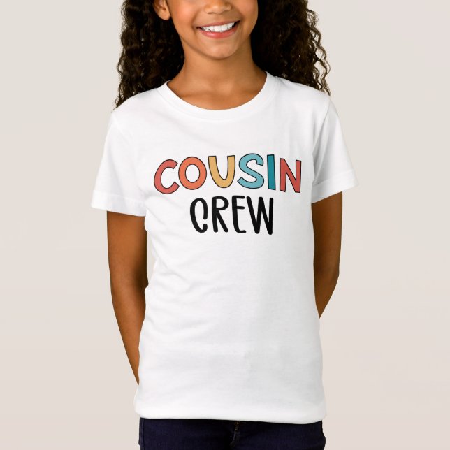 Cousin-Crew passt zum Cousin-Quadrat der Retro-Fam T-Shirt (Vorderseite)
